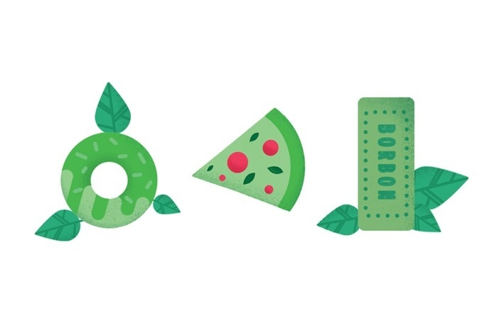 Food by Lucas Jubb #donut #lucas #design #food #illustration #pizza #jubb #editorial #biscuit