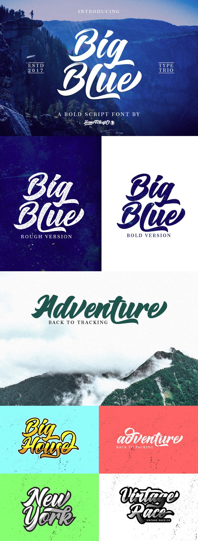 Big Blue Font - Bold Script Typeface