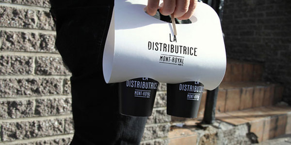 La Distributrice: Smallest cafe place in NorthÂ America The Dieline #packaging #logo #design #graphic