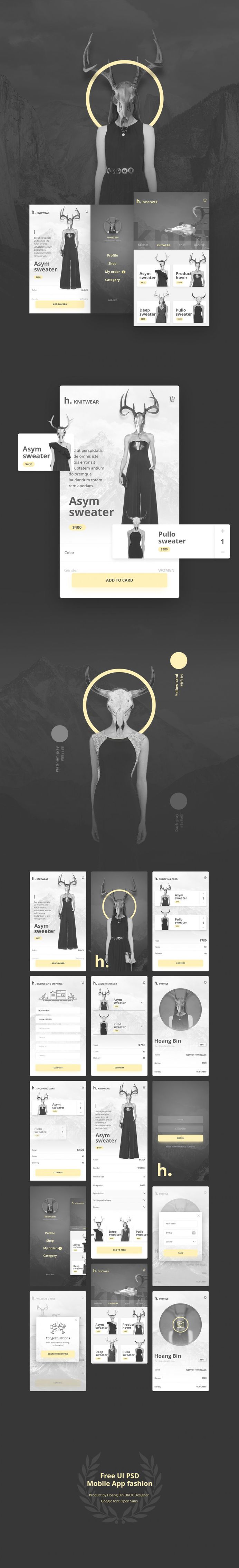 Free UI PSD Mobile App Fashion & Ecommerce ver 2.0