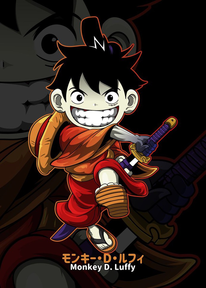 "Luffy" Poster Print on metal by Sam Kal
