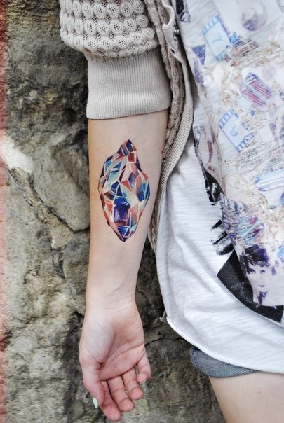 Crystal. Stunning colors. #tattoo #color #stone #mineral