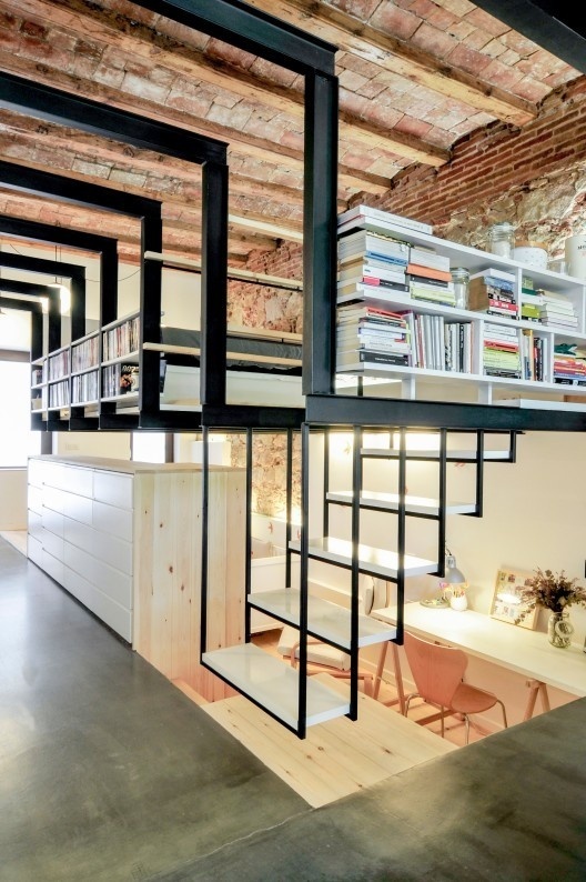 CJWHO ™ (Patio House In Gracia, Barcelona, Spain | Carles...) #staircase #spain #design #books #interiors #photography #architecture #barcelona