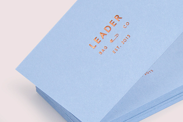 Leader Bag Co on Behance #business #card #print #blue #foil