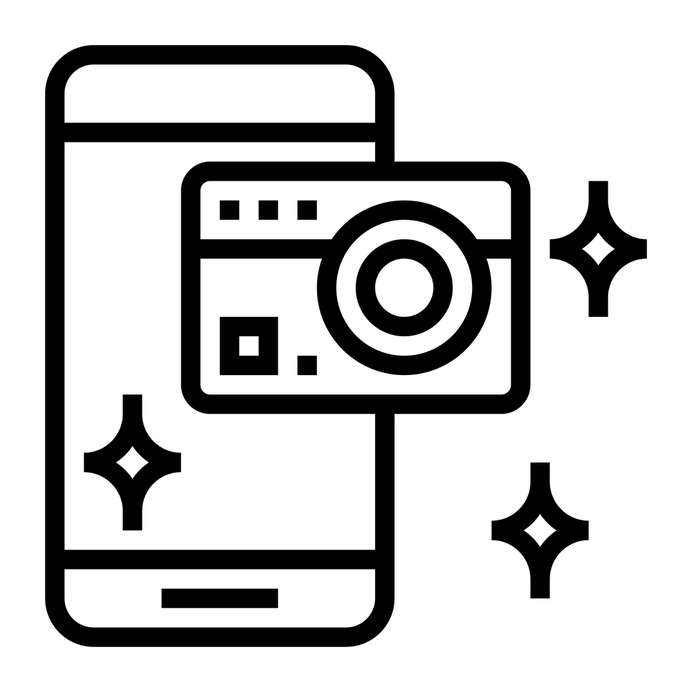 See more icon inspiration related to camera, touch screen, photo camera, electronics, mobile phone, smartphone, cellphone, iphone and technology on Flaticon.