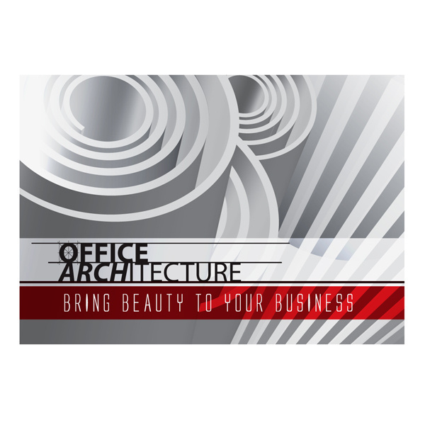 Office Architecture Single Pocket Folder Template #geometry #illustrator #geometric #architecture #template #ai