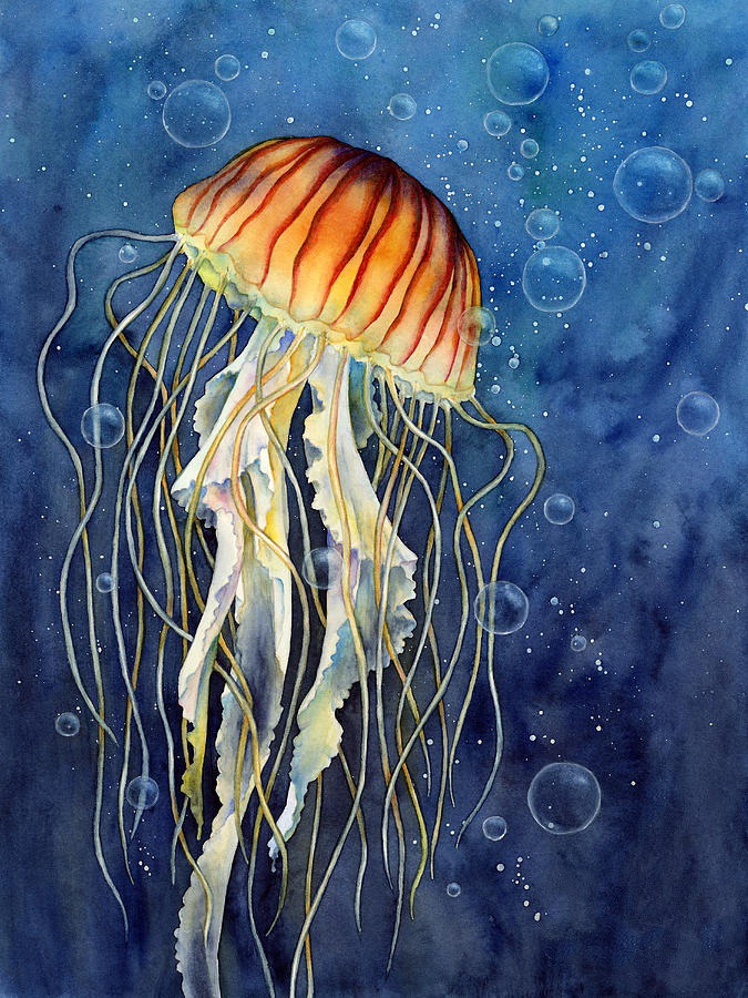 easy jellyfish painting & jellyfish paint by numbers #painting
