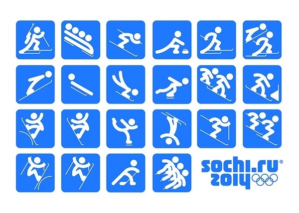 Piktogramme Olympia 2014 Sochi #pictogram #iconography #icon #sign #picto #olympia #symbol #sport