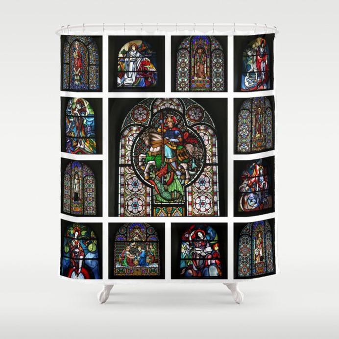 Stained Glass Windows Collage Shower Curtain