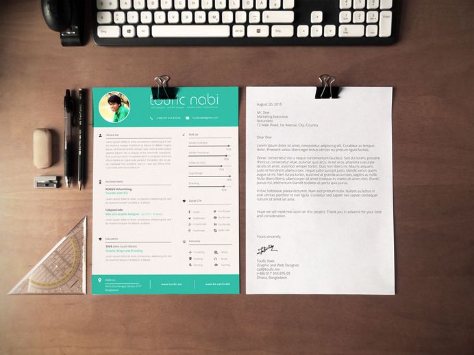 Free Designer Resume/CV Template in PSD Format