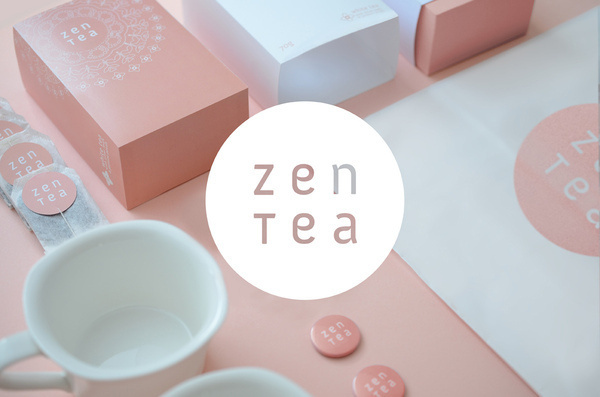 Zen Tea #logotype #circle #stationary #packaging #pink #harmony #natural #zen #tea #sybilski #logo #peace #konrad