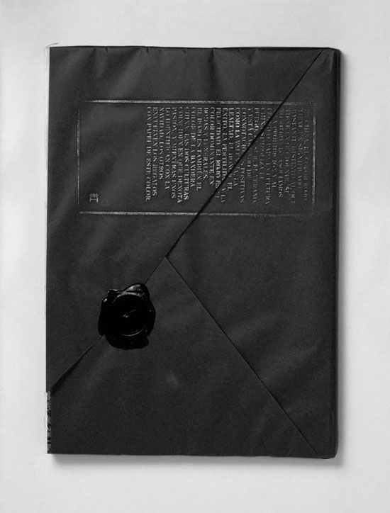 Black paper + wax seal + stamping with silver ink pad. #stamp #packaging #silver #black #seal #letter #envelope #custom #graphics #wax