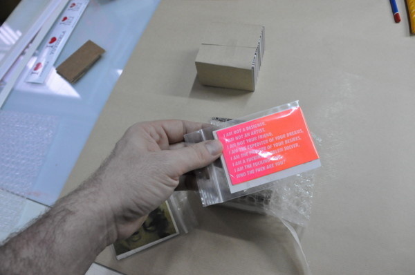 in tind we trust / random business card print / Ver 2.0 #card #color #printing #layout #typo #neon