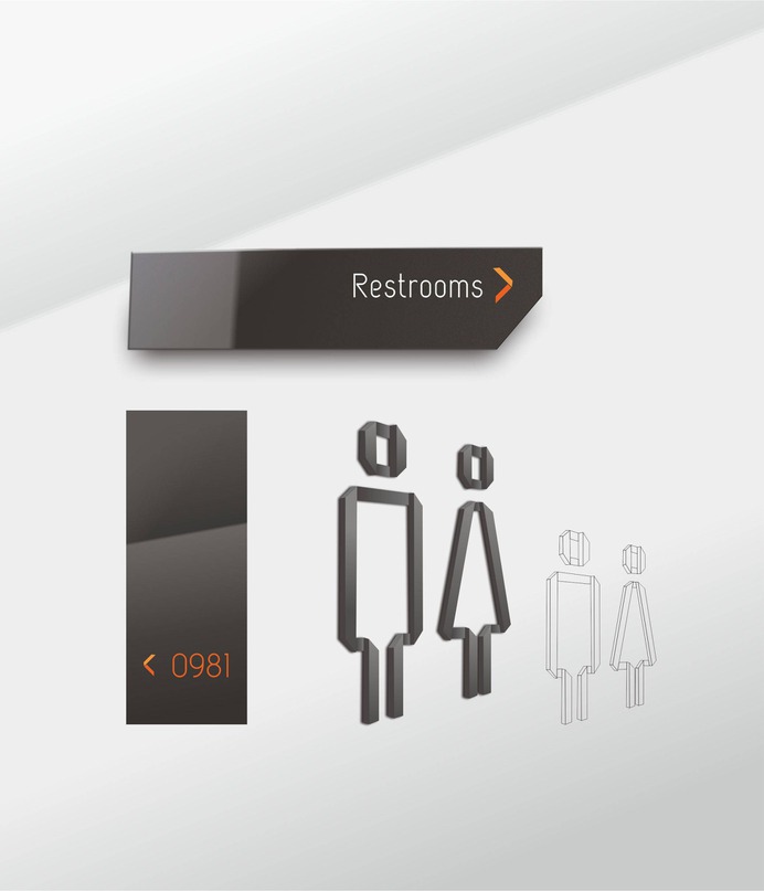 Wayfinding | Signage | Sign | Design | toilet 黑色简洁高档饭店卫生间标识