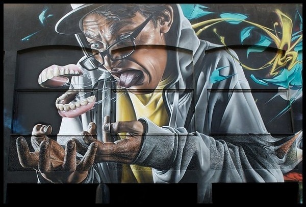 Realistic graffiti on street wall #graffiti #realism #street #art #realistic