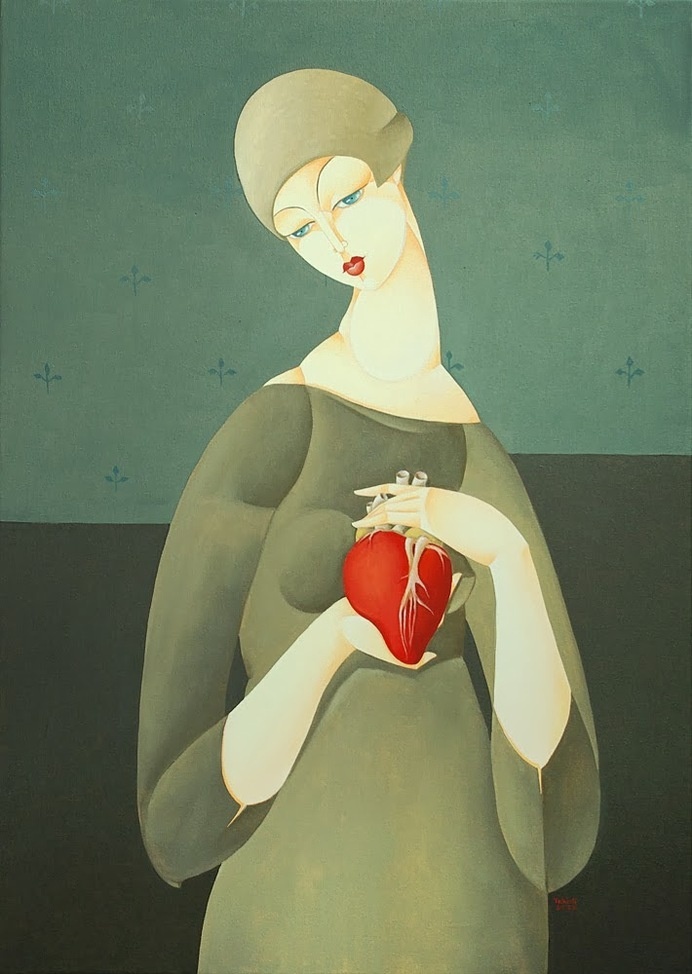 Artodyssey: Urszula Tekieli #heart #pose #woman #design #illustration #painting #art #surreal