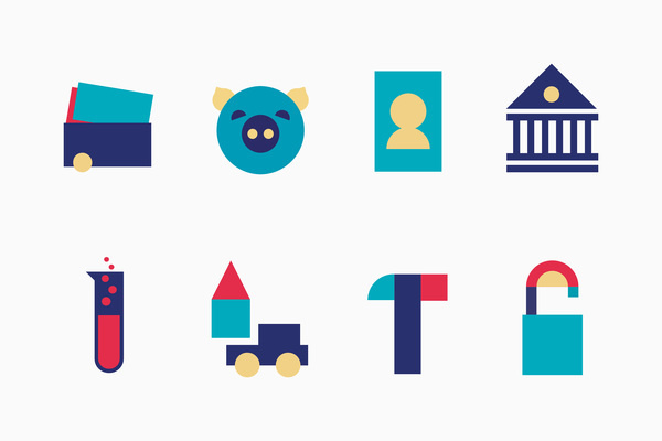 Qapital, Graphics #flat #icon #geometric #picto #symbol #minimal