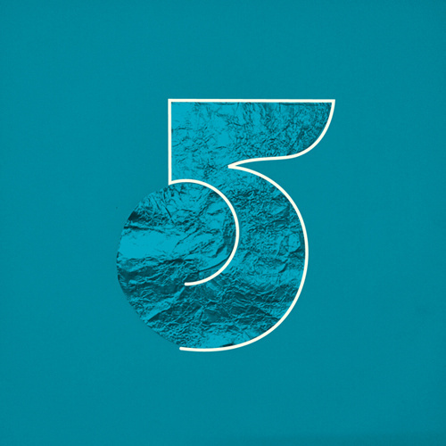 MUTE — 5 #blue #number #typo #typography