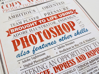 C.V done in a vintage style #old #print #design #resume #vintage #poster #promotion #typography