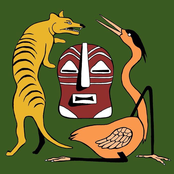 Tribu Illustration pour @wttj_backstage #mask #tasmaniantiger #heron #illustration