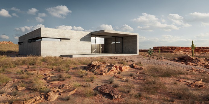 I love the Neo Brutalist approach with this house.