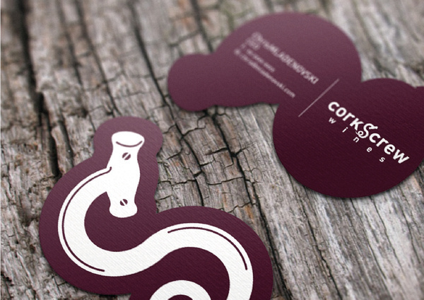 Corkscrew Logo/CorporateID #die #cut #mockup #card #cork #design #wine #screw