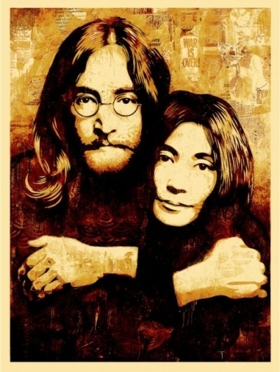 John & Yoko Canvas Print - OBEY GIANT #music #illustration #urban