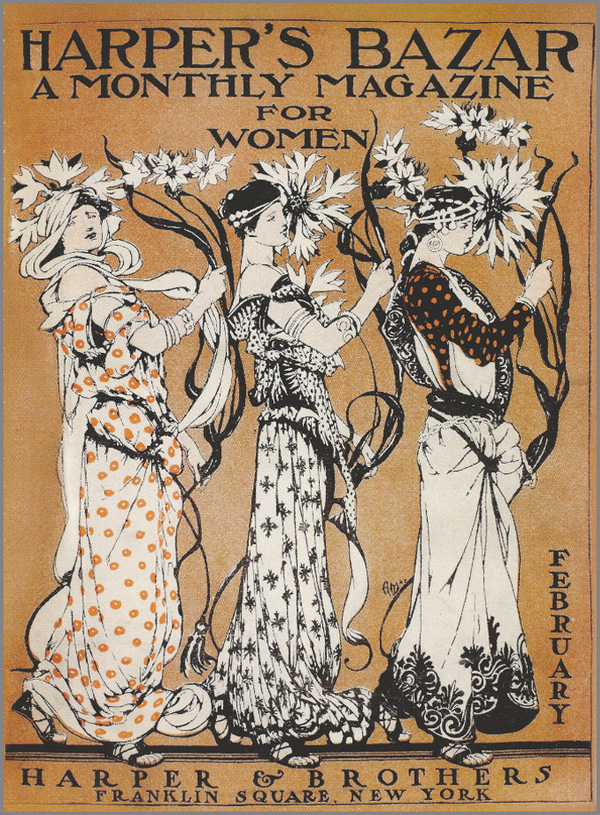 Harpers Bazaar 1904 February #cover #illustration #vintage #fashion #bazaar