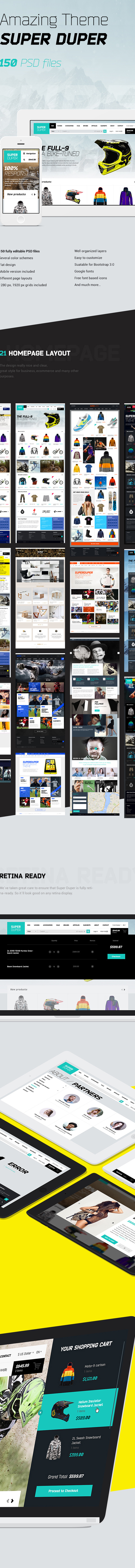 SUPER DUPER on Behance #theme #webdesign #hezy #duper #psd #tablet #order #superduper #web #flat #responsive #shop #tasty #ui #store #ecommerce #uikit #super #ux #hezytheme #bootstrap #template #150psd