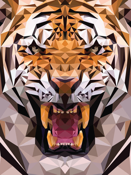 Geometric Tiger Made From Triangles – The Meta Picture #design #geometric #illustration #art #triangles
