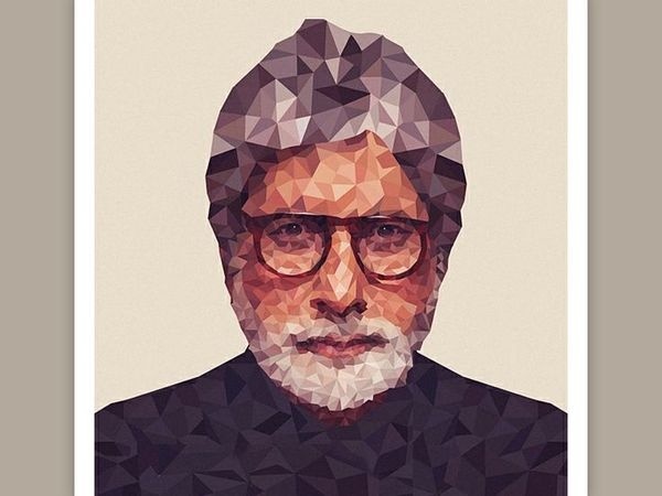 Polygonal art by Shyam B. #potrait #bachhan #poly #amitabh #bollywood #polygonal #low