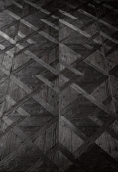Recycled black parquet flooring by Henry Krokatsis [art project]