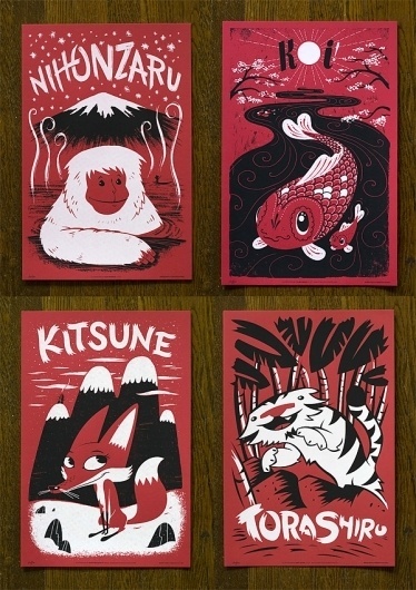 Fauna Friends Japanimals Posters - FPO: For Print Only #illustration #poster