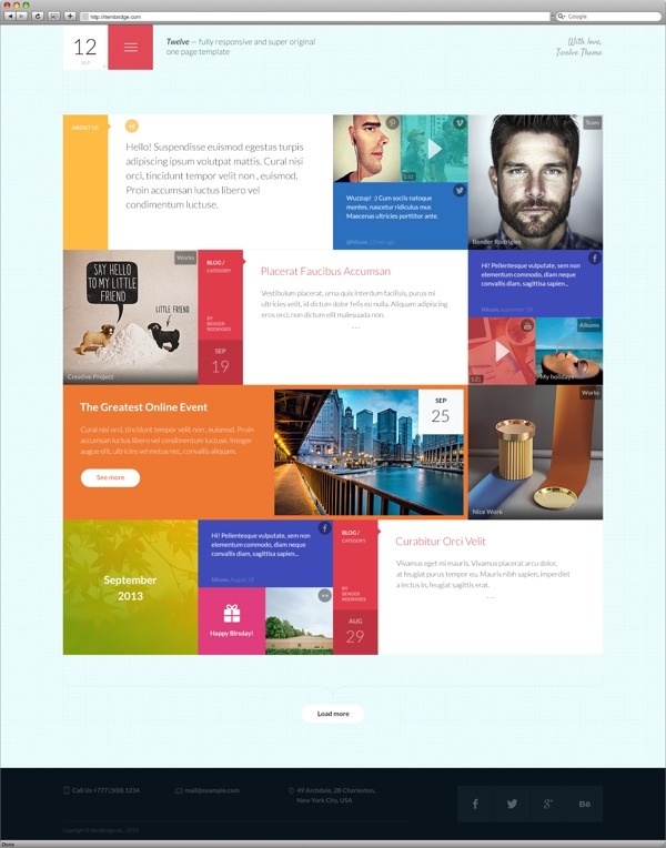 12 - Flat & Responsive PSD Template #designe