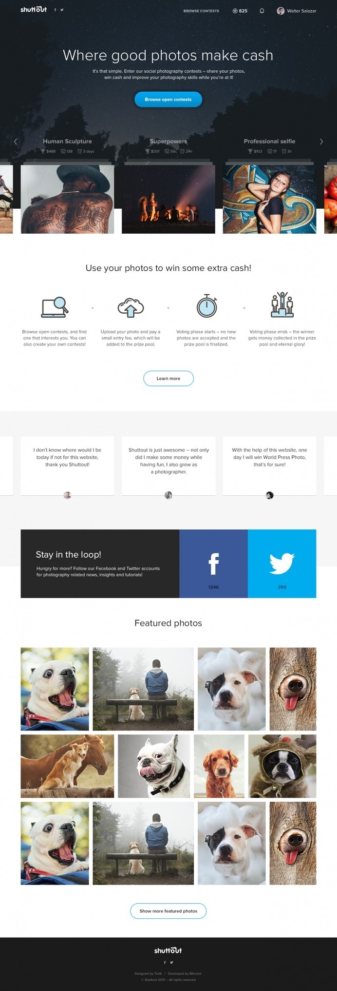 Shuttout Homepage by Maciej Żelaznowski