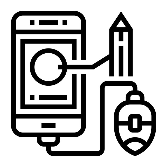 See more icon inspiration related to blog, click, online content, electronics, article, pencil, smartphone, online, marketing, social media, mobile and mouse on Flaticon.