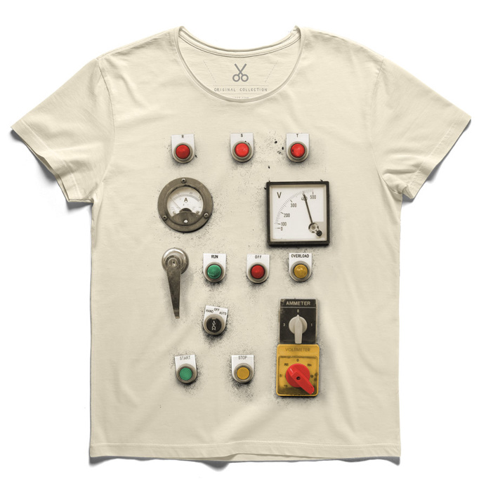 #control panel #beige #tee #tshirt #kerouac #button #switch #controlpanel #electric #indicator