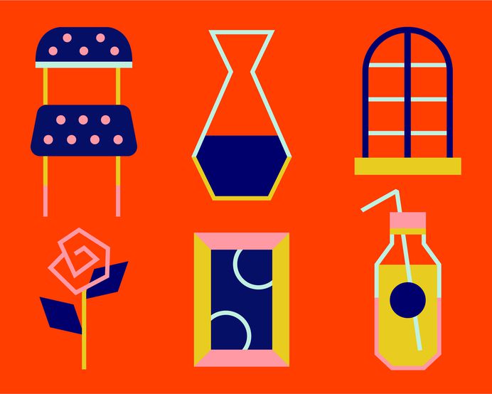 Illustration by Scandinavian design studio Bedow for Stockholm-based co-working space Helio