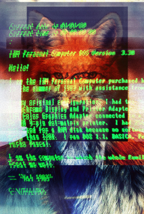 Fox, surreal #computer #fox #hipster #vintage #art #poster #abtract #surreal