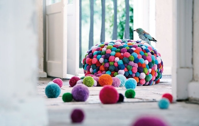 Bommel collection - Pompon by Myra Klose - www.homeworlddesign. com (8) #furniture #design #pompons #carpets