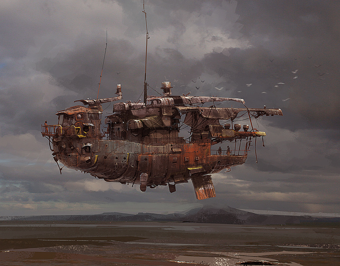 illustration, Ian McQue, sci fi, concept, machines