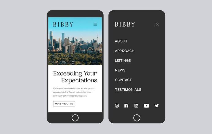 The Bibby Group Mobile Website - Homepage and Menu