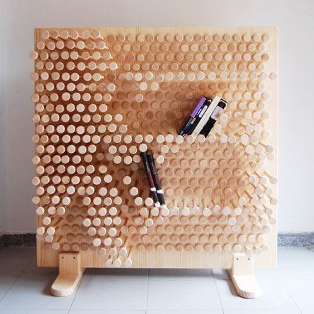You can play with the Pin Pres and then use it for storage. You will never again have to nag your children to clean up their toys! #modern #design #home #product #furniture #industrial #style