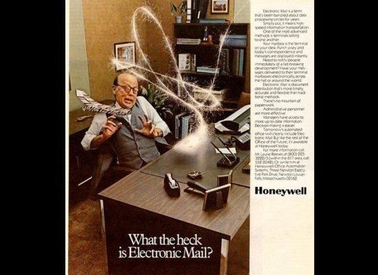 What the heck is Electronic Mail? #publication #advertising #honeywell #email #vintage #mail