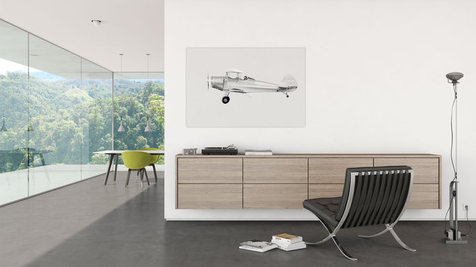 room with photo art from www.piqt.de #stuhl #photo #chair #foto #fotokunst #piqt #raum #art #barcelona #kunst #wohnung #3d #room #rendering