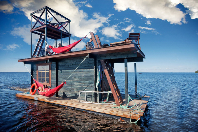 Floating Sauna Houseboat Saunalautta #sauna