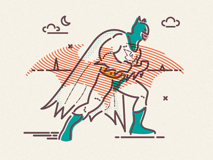 Flat as a Bat #gotham #super #batman #hero #illustration #mask