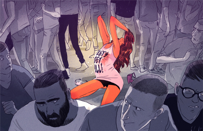 JEROME MIREAULT / colagene.com #woman #dance #top #hair #illustration #bar #men #skin #love #short