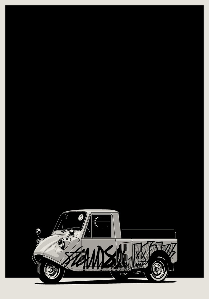 Gianmarco Magnani - Parking 01 - Graffiti Poster #gianmarcomagnani #illustration #poster #posterdesign #prints #typography #typeposter #typographicposters #minimal #flat #design #graphicdesign #art #black #retro #future #futurism #vector #graffiti #streetart