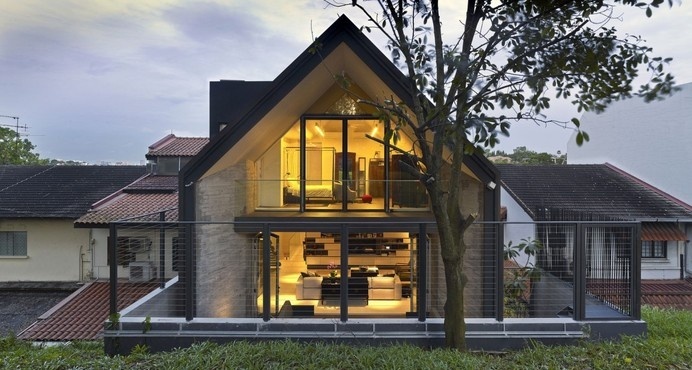 Elegant Interior With Industrial Elements: Y House in Singapore by ONG&ONG #architecture